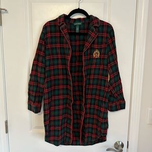 Lauren Ralph Lauren Plaid T Shirt Oversized Sleep Shirt